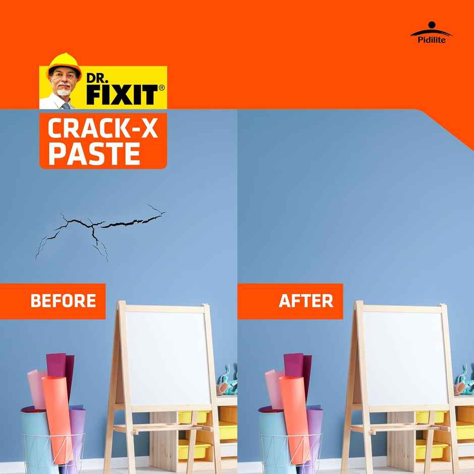 Dr. Fixit Acrylic Crack X Paste 1kg-Ready-To-Use Crack Filler for Walls, Roofs & Surfaces