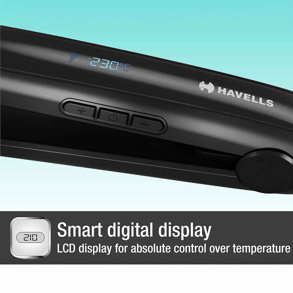 Havells Hs4122 Keratin Hair Straightener With Digital Display|Adjustable Temp|All Hair Types|Black
