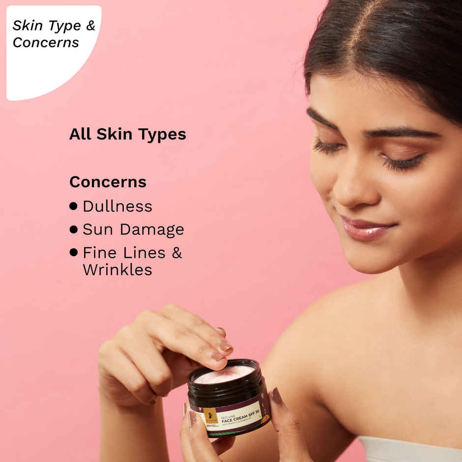 Pilgrim Red Vine Face Cream with SPF 30, Rosehip Oil & Vit C For Anti Ageing, Sun Protection PA+++