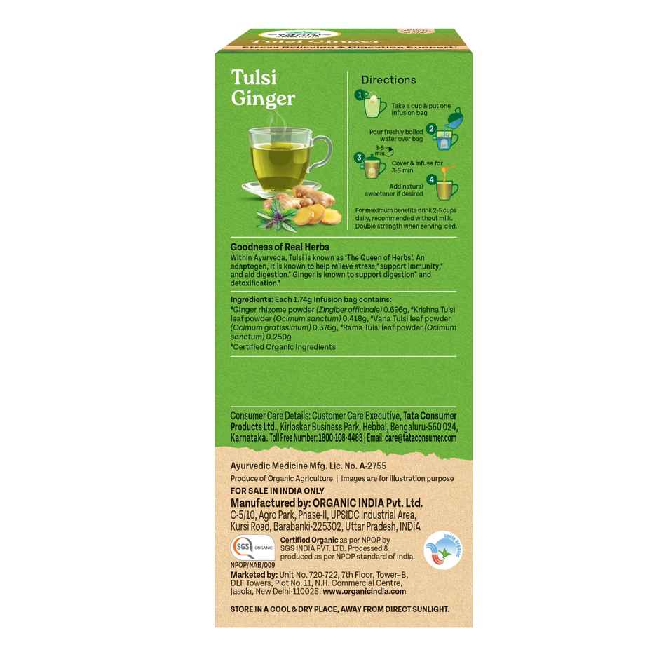 Organic India Tulsi Ginger Herbal Infusion Bags