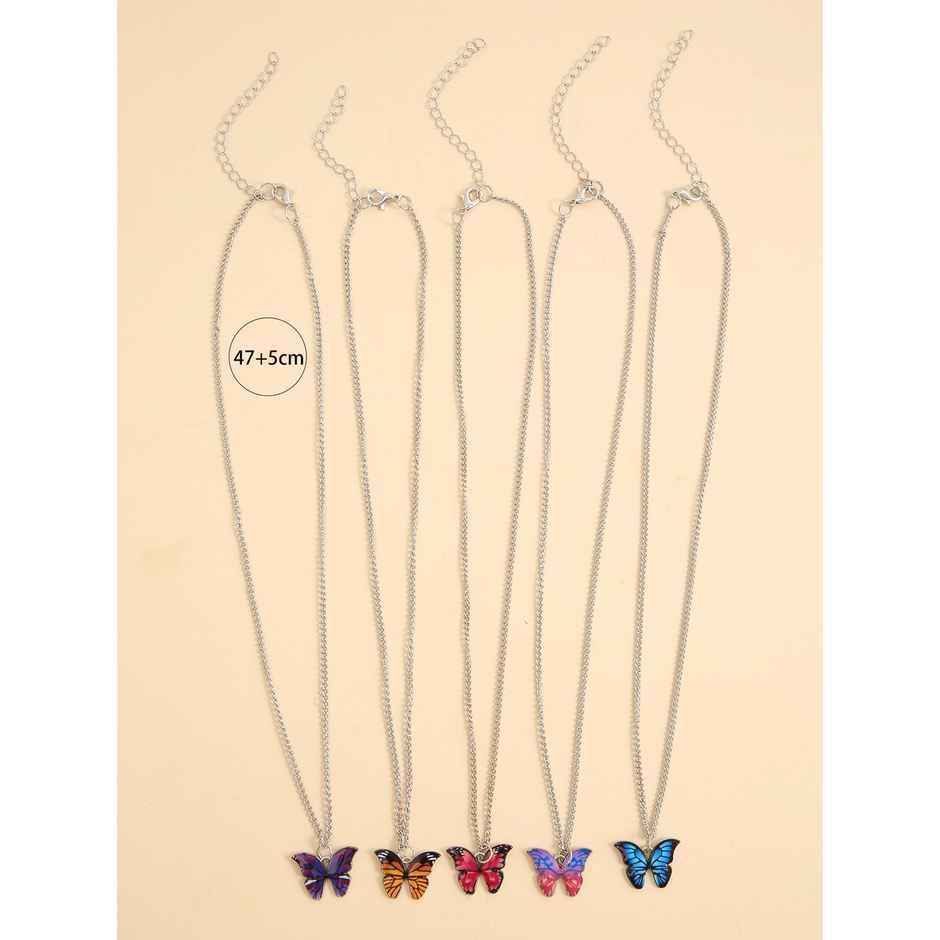 Shining Diva Fashion 5 Pcs Latest Stylish Butterfly Necklace Set for Women and Girls | Rrsd15817np