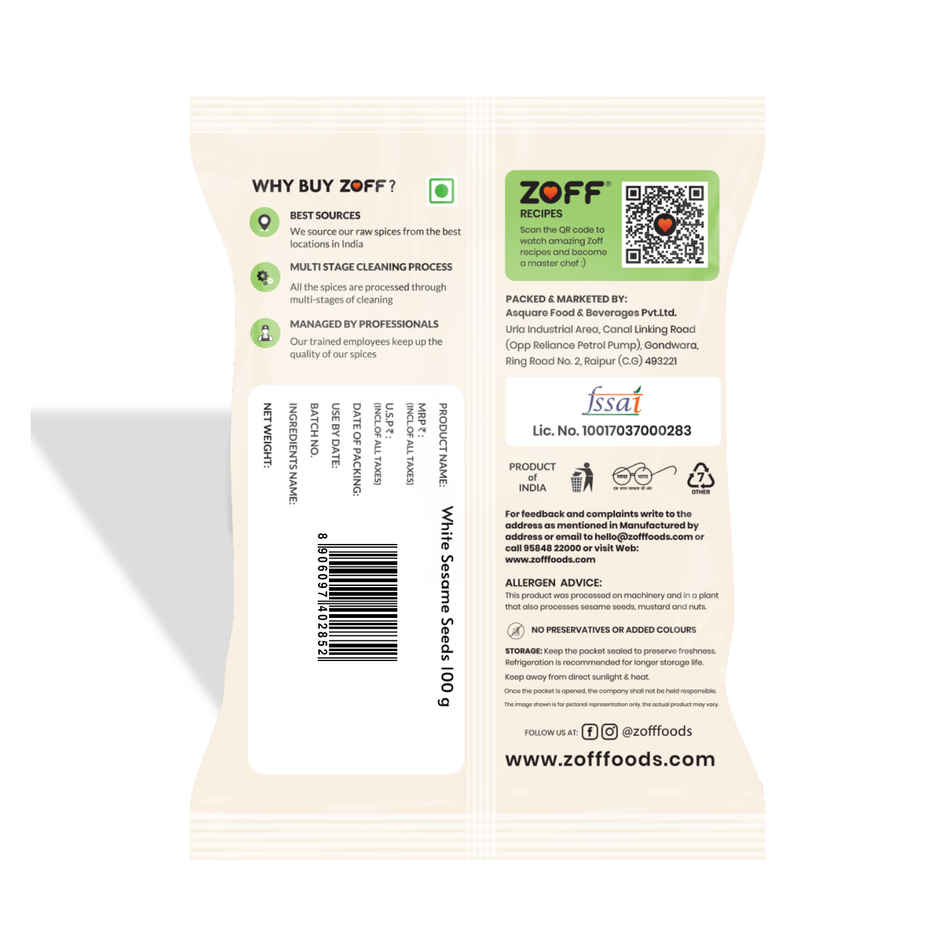 ZOFF White Til - White Sesame Seeds