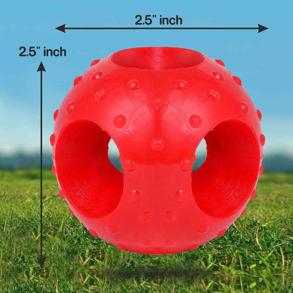 Drools Non-Toxic Rubber Pet Hole Ball Dog Teething Toy - 3 inches