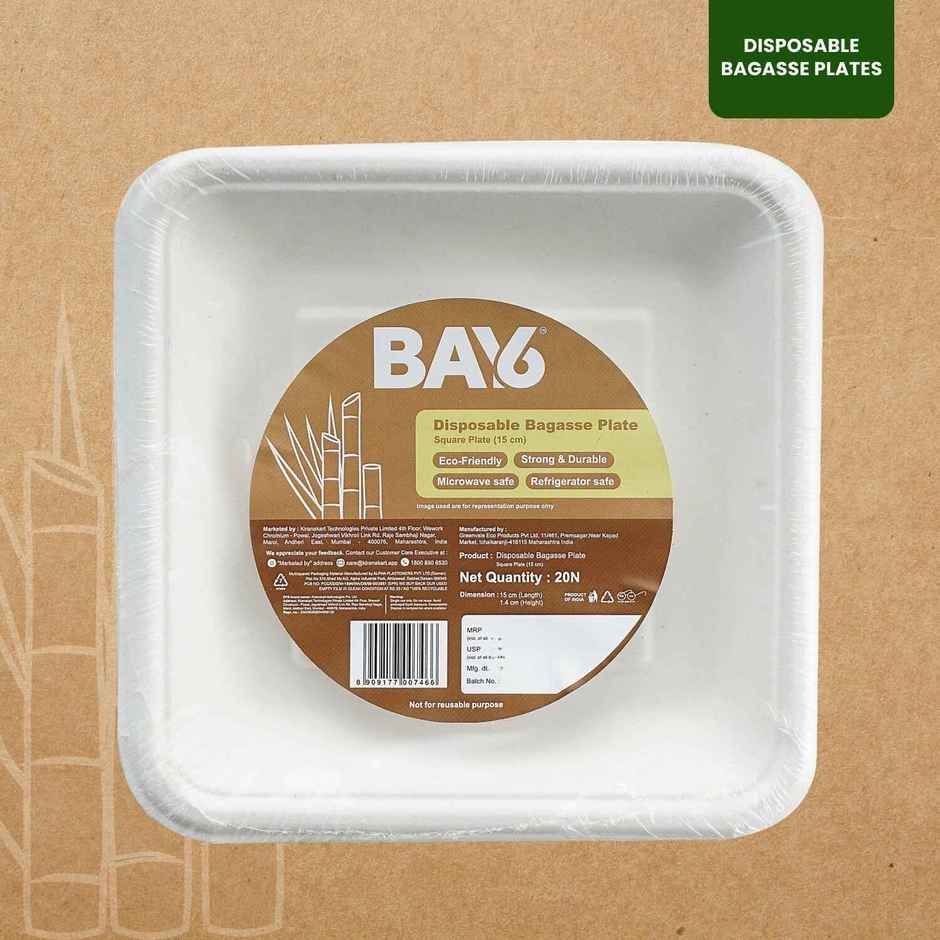 Square Disposable Plate | 6 inch | BAY6