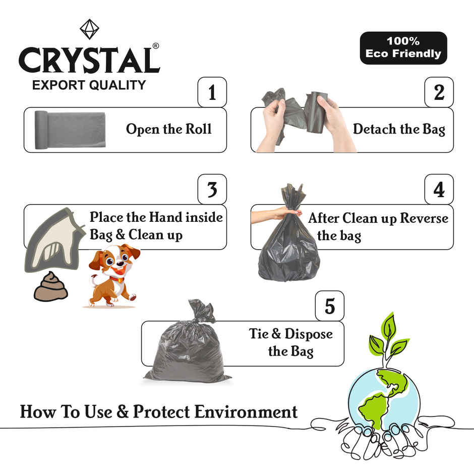 Crystal Pet Poop Garbage Bag Black Combo
