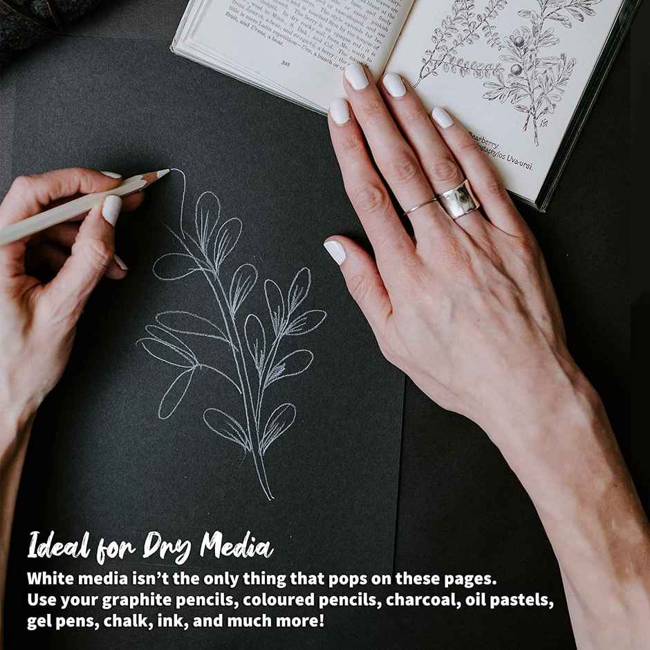 Drawguud Black Paper 200Gsm A4 8.3X11.7 In Pack Of 20