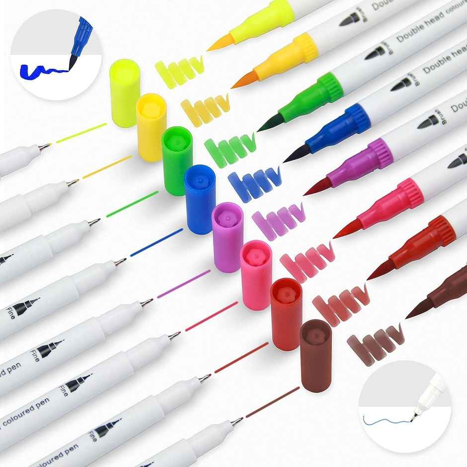 12 Color Dual Tip Brush Pen