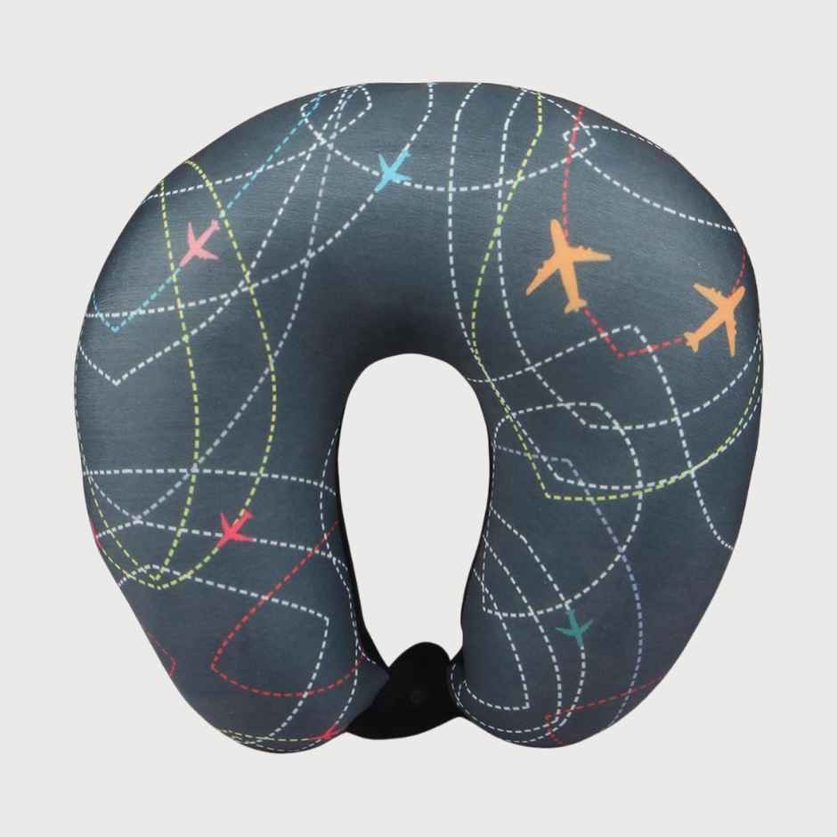 Orka Travel Digital Printed Microbeads U Neck Pillow |Aero plane