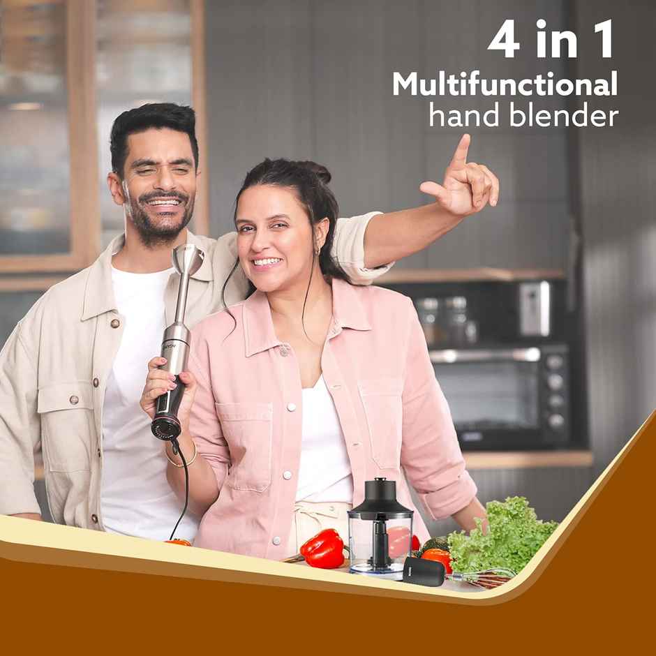 Agaro Grand 1000 Watts Hand Blender With Chopper Jar & Whisker Speed Modes & Speed Regulator Blades