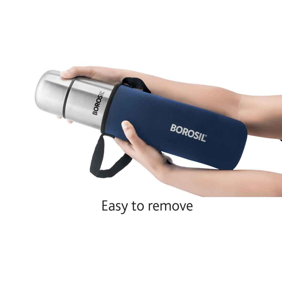 Borosil Thermo Stainless Steel Water Bottle - 1 L | Double Wall Vacuum Insulated Flask