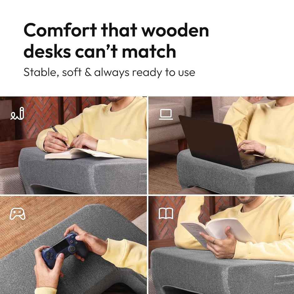 Frido Ultimate Lap Desk Pillow | Portable | Ergonomic | Grey