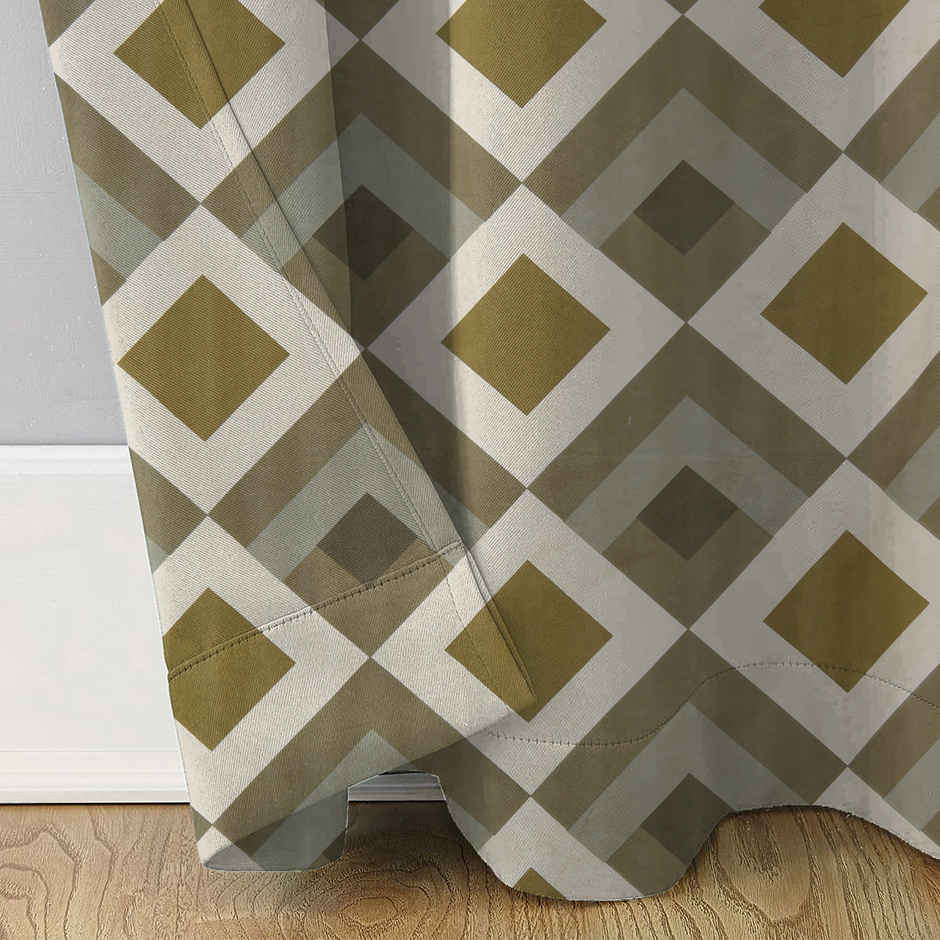 BAY6 Polyester Long Door Curtains - Set of 2 - (8x4 ft) - Dark Green