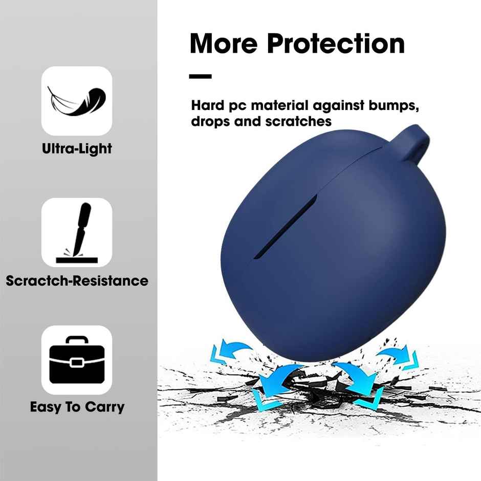 Sounce Silicone Case cover for Realme Buds Air 6 TWS | Shock-Absorbing Protective Cover | Blue
