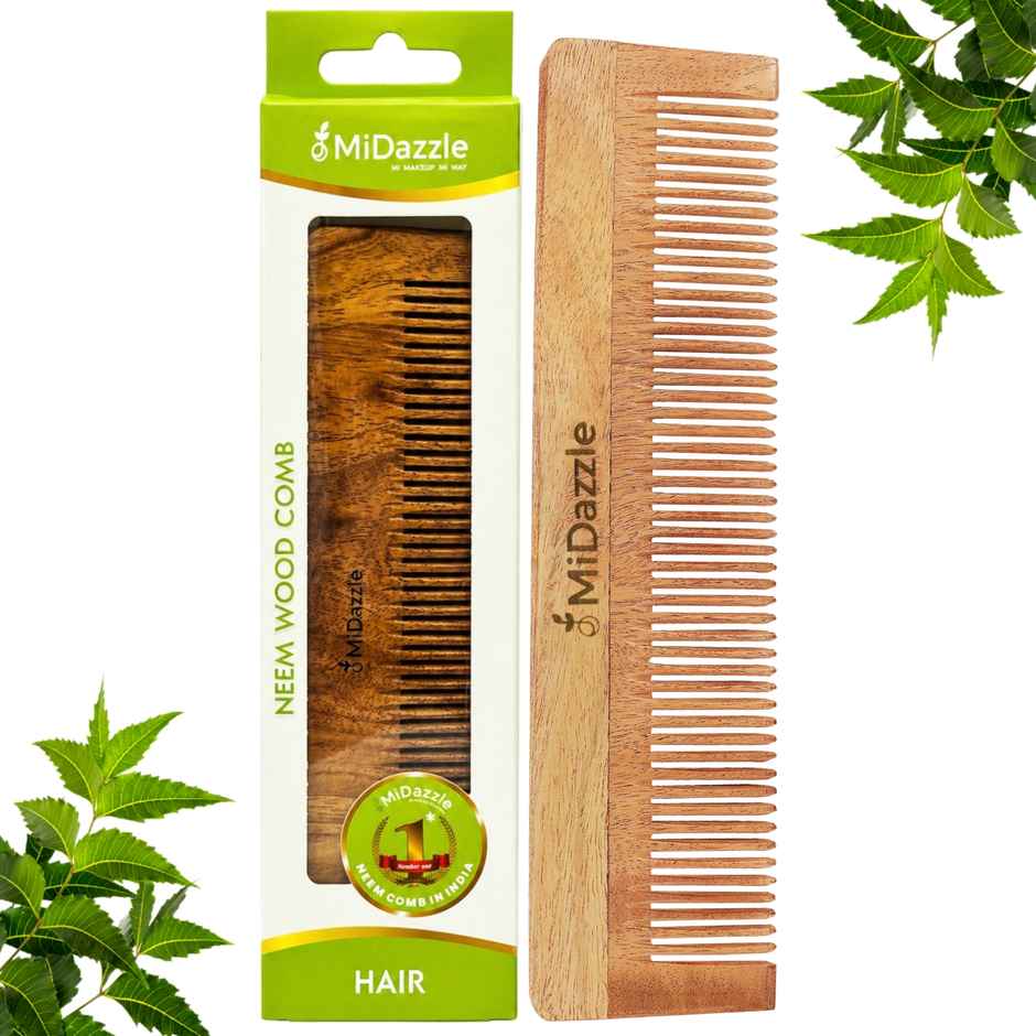 Midazzle Organic Kacchi Neem Wooden Grooming Comb | MINC2101
