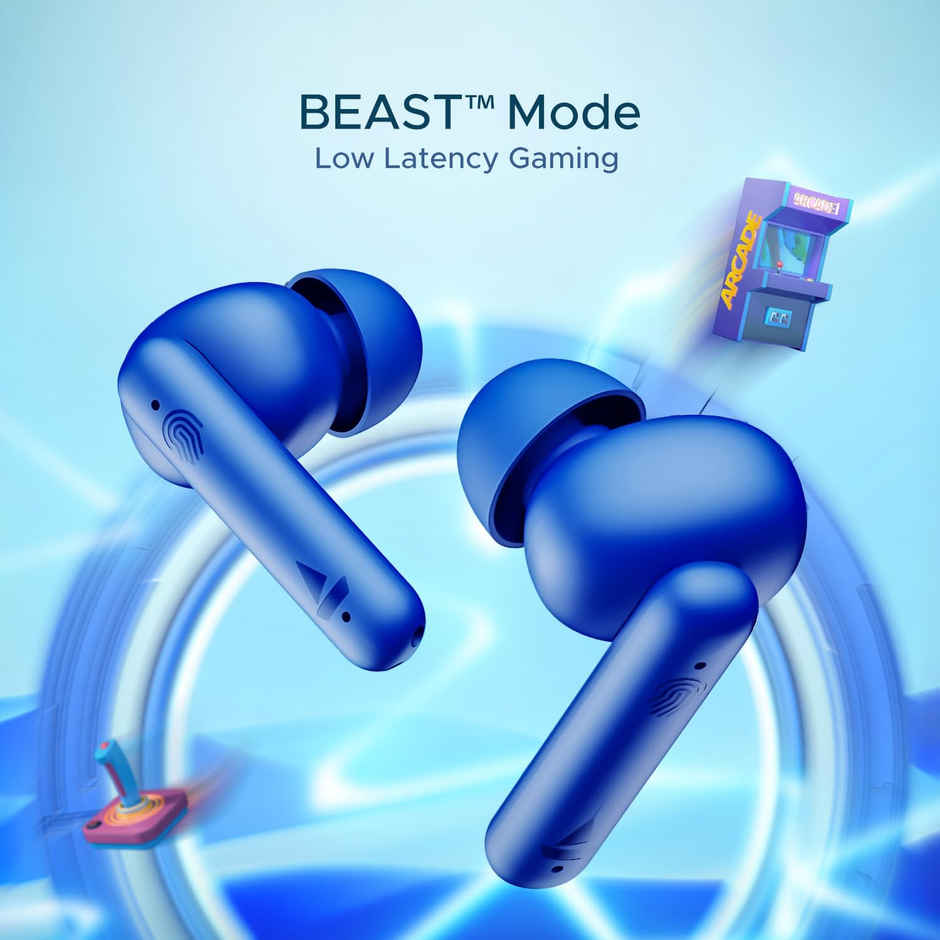 boAt Airdopes 141 TWS Earbuds W/ 42h Playtime, Low Latency Mode for Gaming, Enx Tech (Thunder Blue)