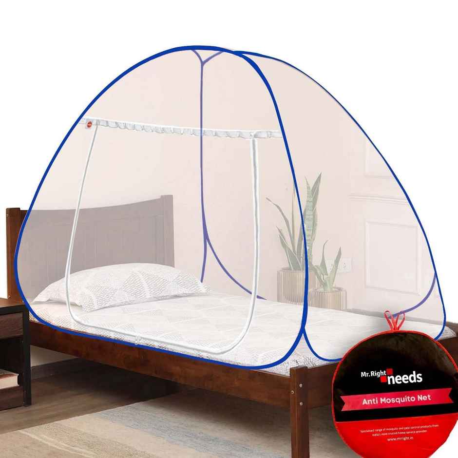 Mr. Right Foldable Mosquito Net For Single Bed | WHite - 6 x 4 ft