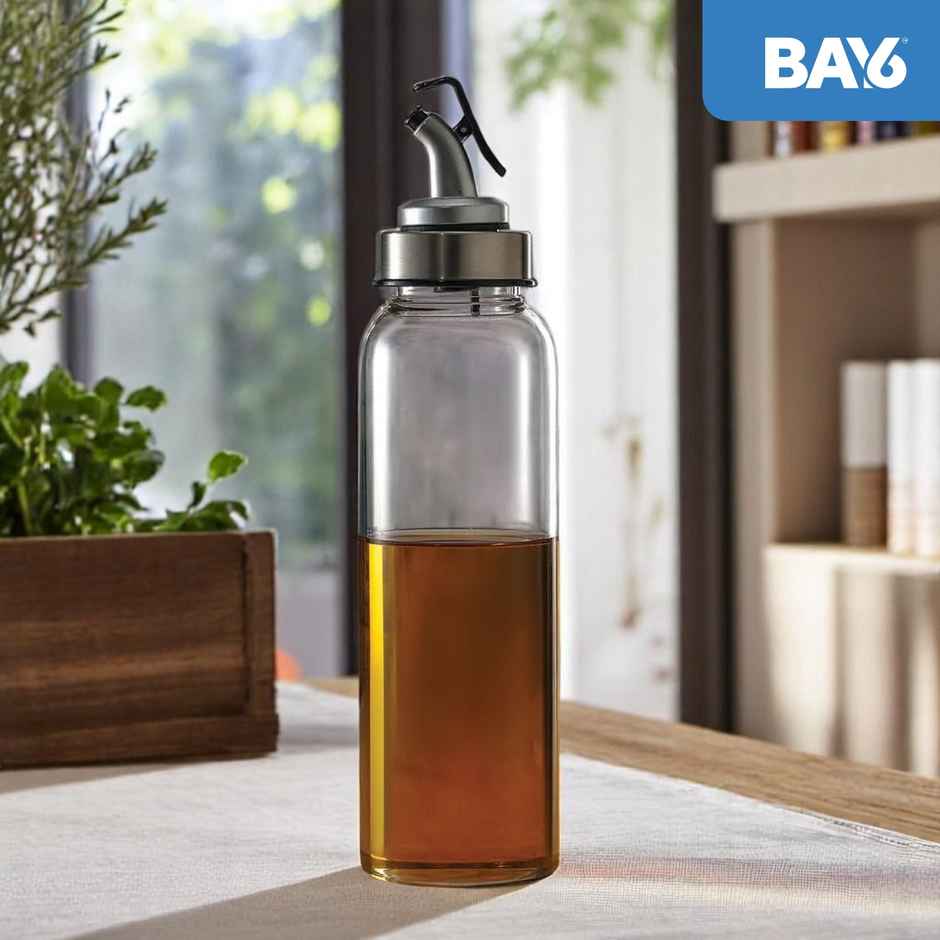 BAY6 Premium Imported Borosilicate Glass Oil and Vinegar Bottle - 500 ml