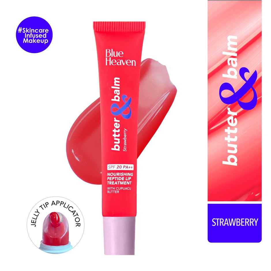 Blue Heaven Butter & Balm Peptide Based Tinted Lip Balm | SPF 20 PA++ | Strawberry