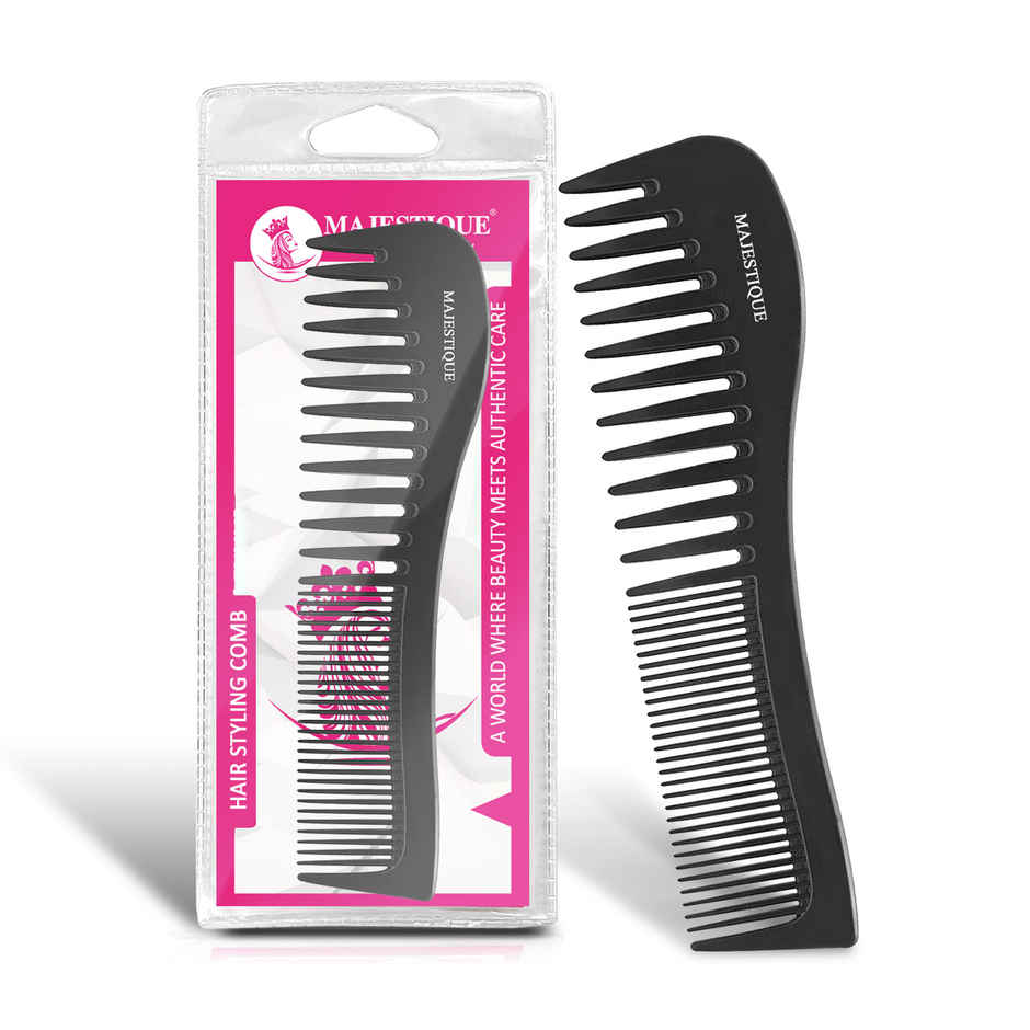 Majestique Professional 7.4 Inch Big Anti-Static Comb | Suitable for All Hair Types | Black