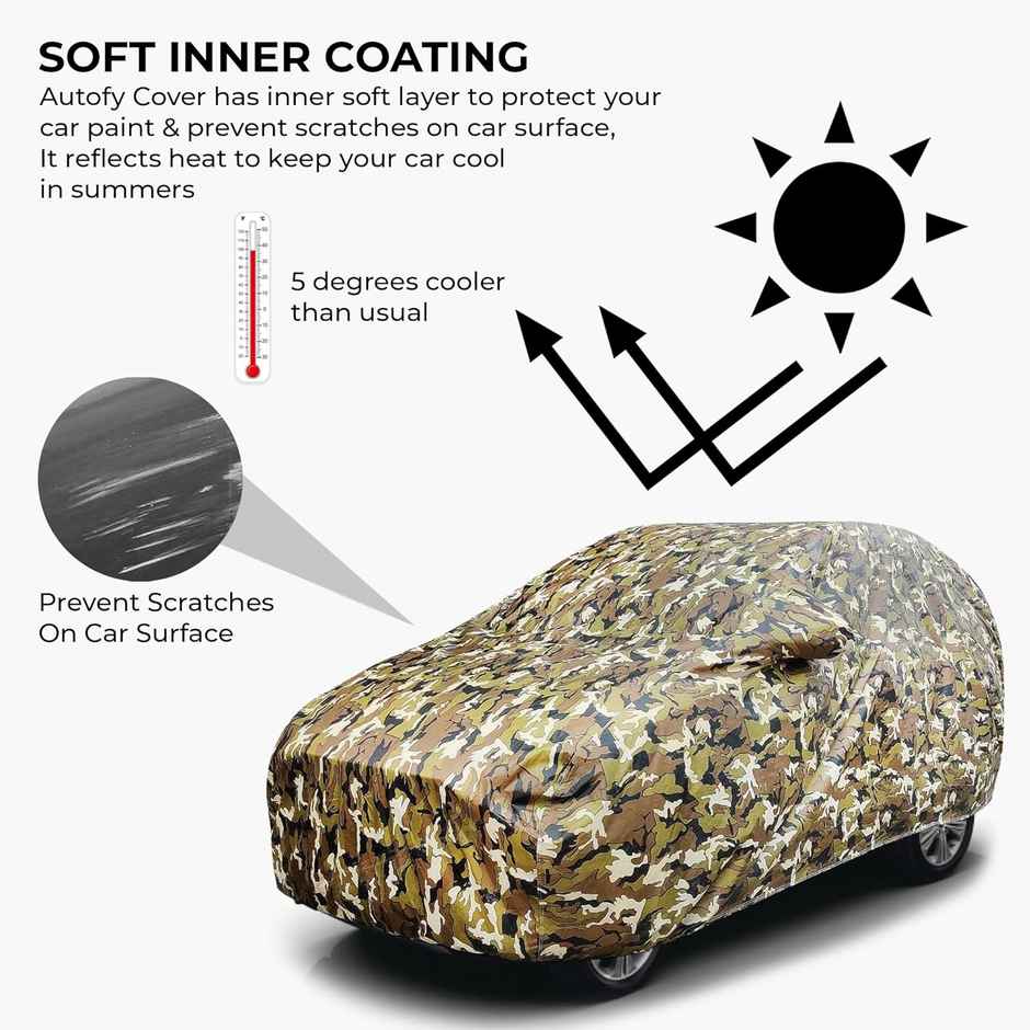 Autofy Defo Car Cover For Kia Seltos | Year 2019 Onwards - Flock Layer Inside