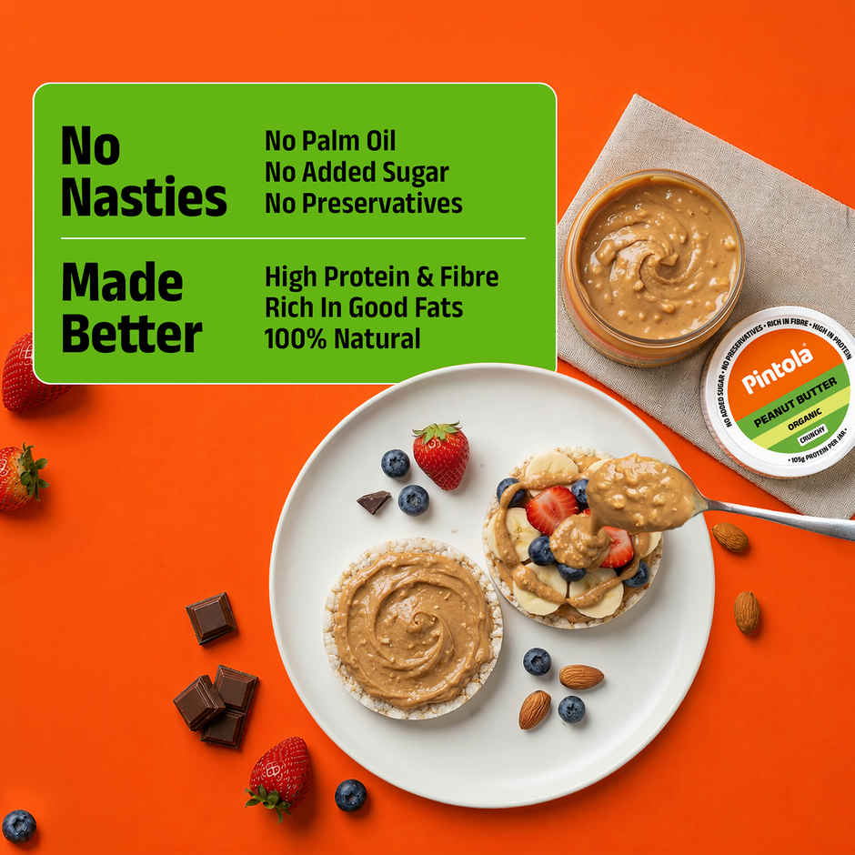 Pintola Organic Unsweetened Peanut Butter Crunchy