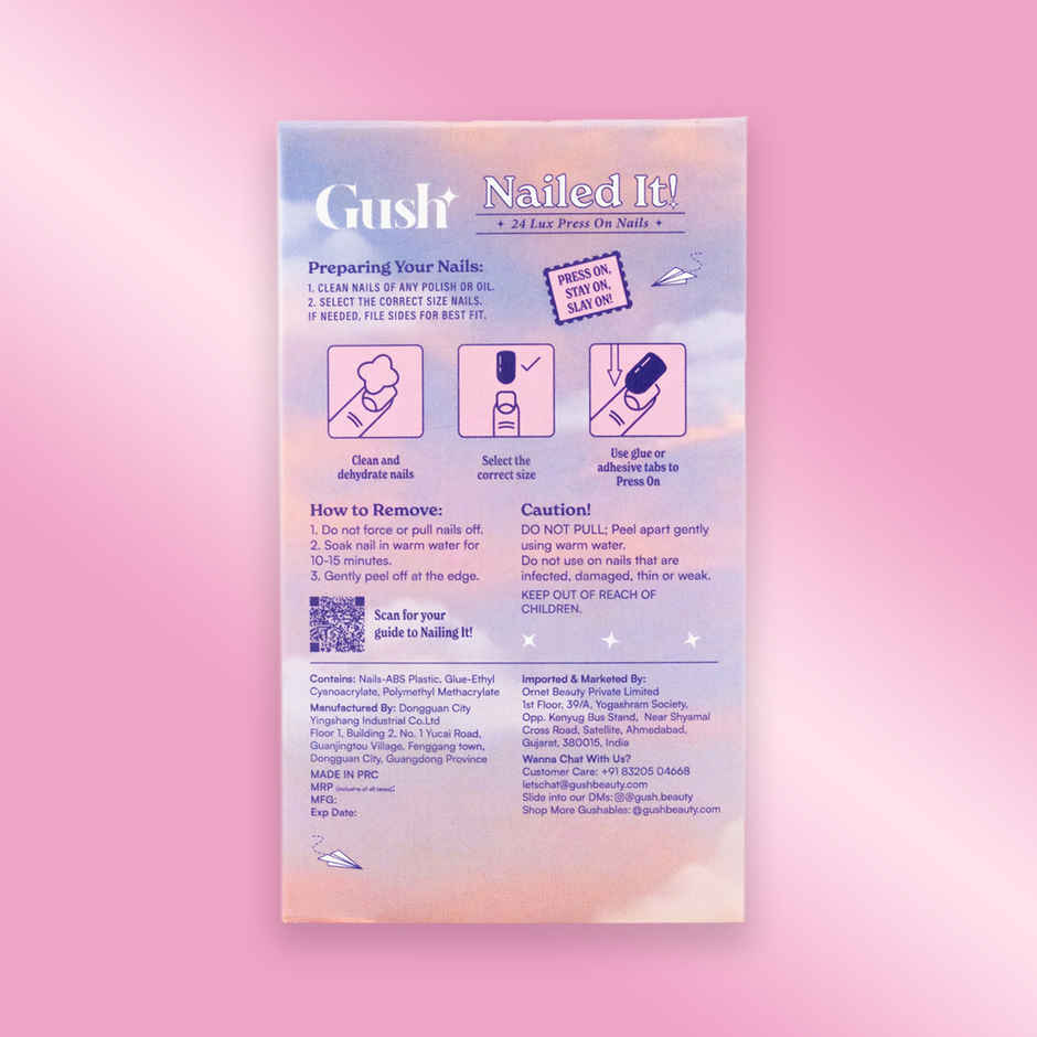 Gush Beauty Nailed It | Reusable Luxury Press On Nails | Super Short Square | Siren | Nude