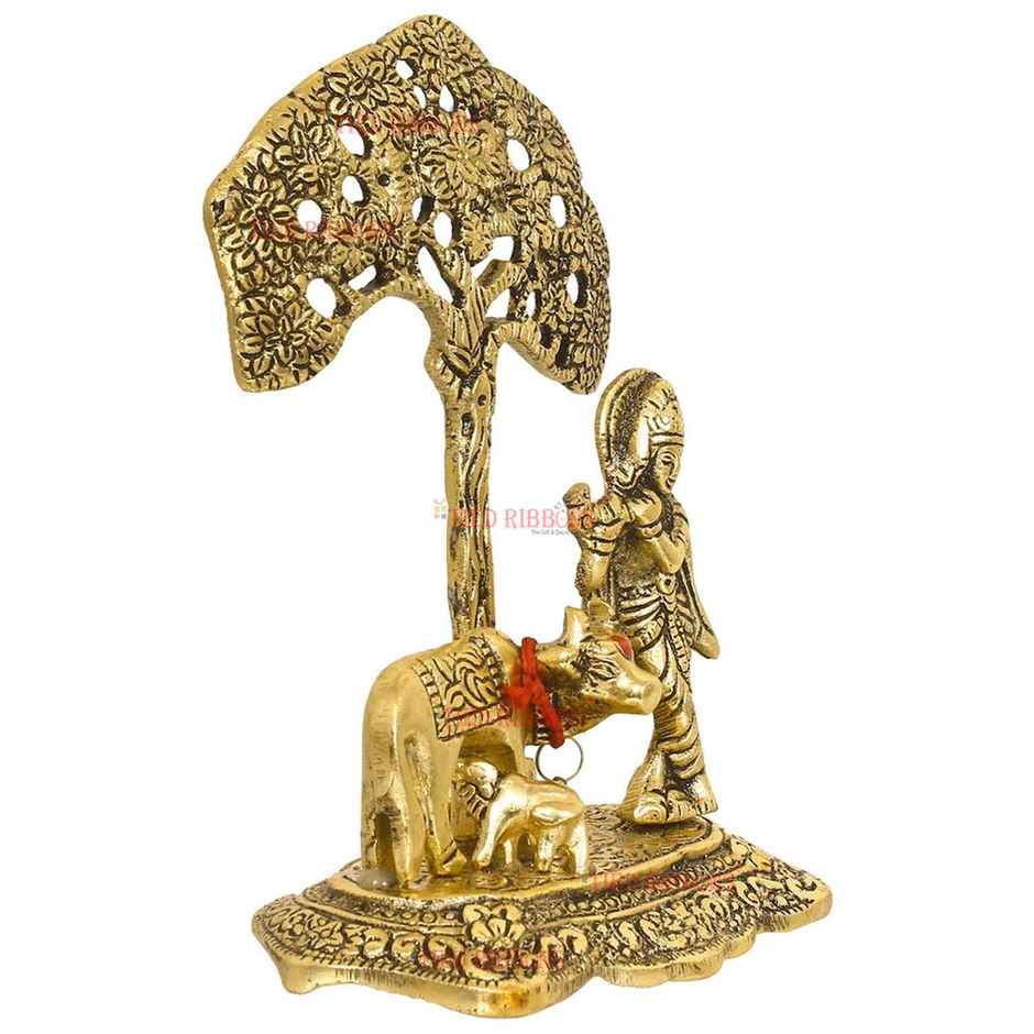 Tied Ribbons Krish Idol with Cow Statue Showpiece (17 Cm)