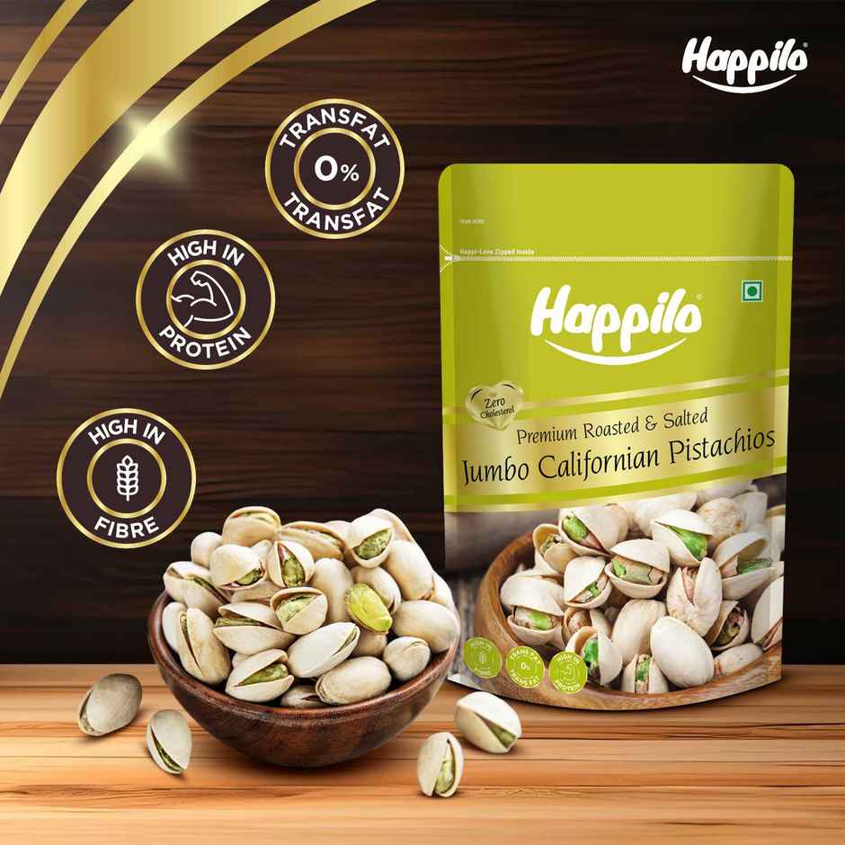 Happilo Premium California Roasted & Salted Pistachios|Crunchy Pista|Dry Fruits