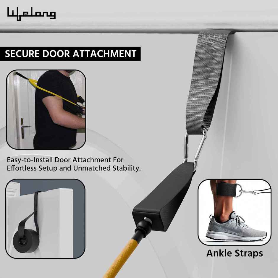 Lifelong Tummy Trimmer with Double Suction Cup SitUp Bar For Abdominal Exercise,Leg Muscle Training