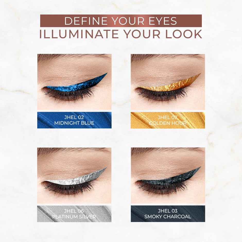Just Herbs Metallic Eyeliner Set - Multicolored Shades | Waterproof & Smudge proof