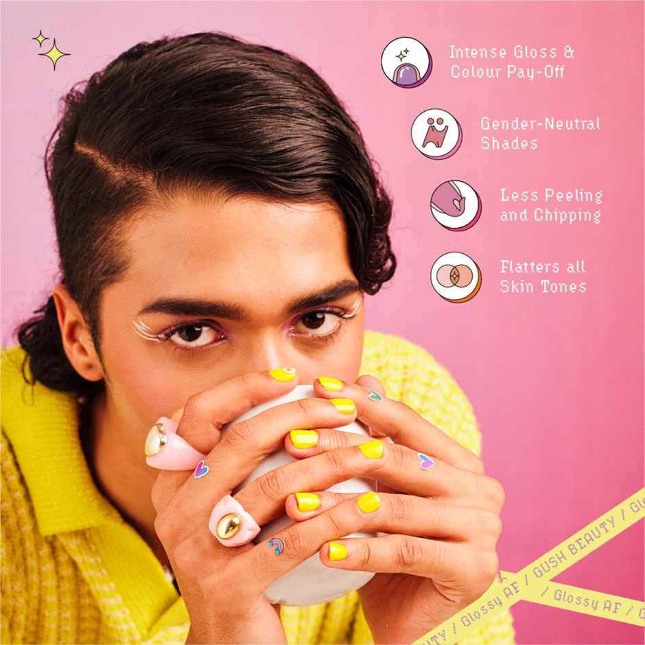 Gush Gel Glossy Finish Nail Polish | Frosted Vanilla | Long Lasting Lacquer | Soft Nude Beige