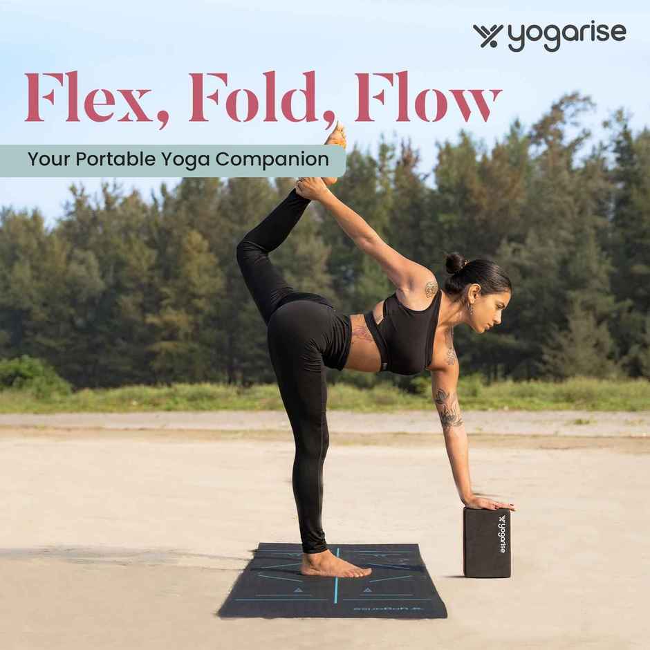 Yogarise 8mm BalanceYogi TPE Yogamat with Bag, Black