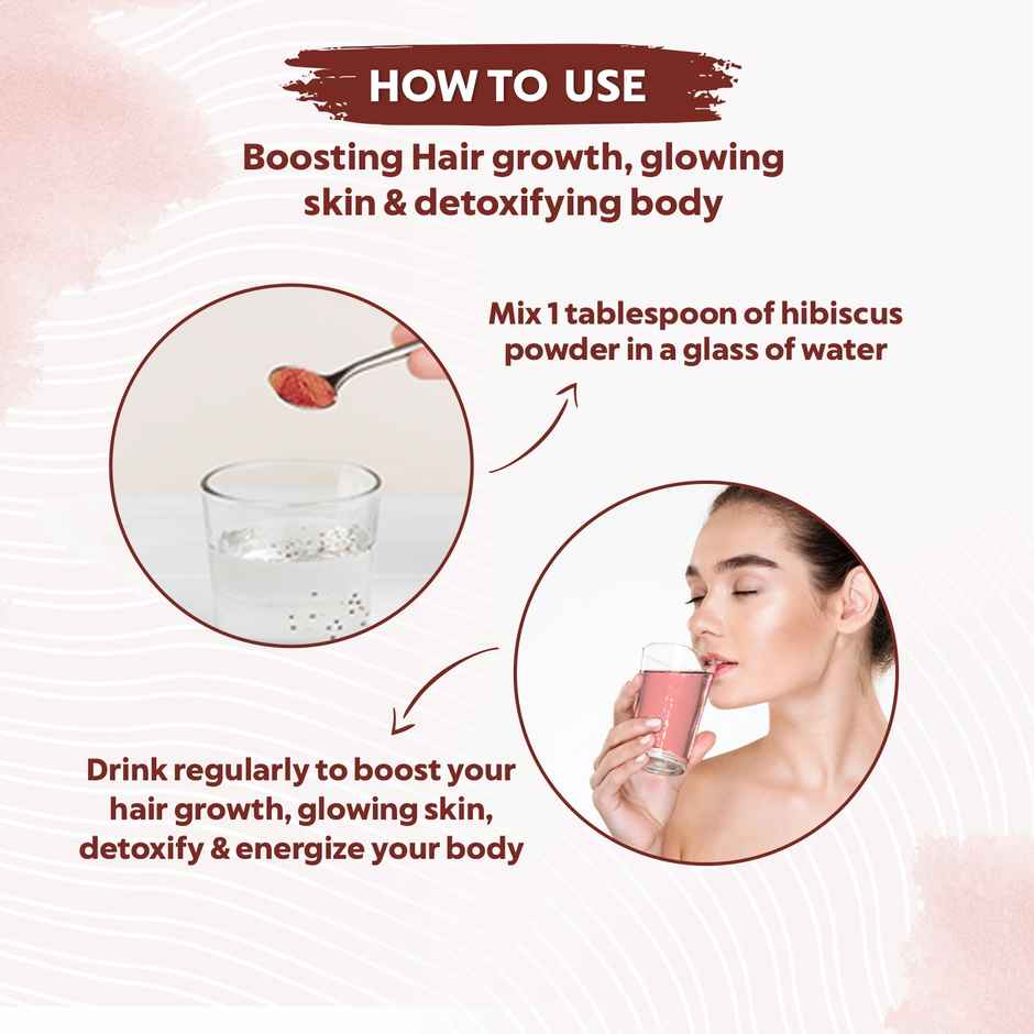 Bio Organic Natural Edible Hibiscus Powder by Indus Valley for DIY Face Pack & DIY Hair Mask