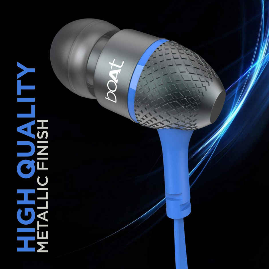 boAt Bassheads 225 in-Ear Wired Headphones with Mic (Blue)