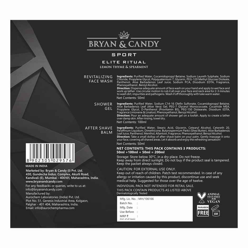 Bryan & Candy Sport Elite Ritual Face & Body Care Kit Gift Set for Men