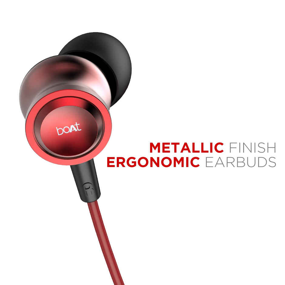 boAt Bassheads 152 in Ear Wired Earphones with Mic (Raging Red)
