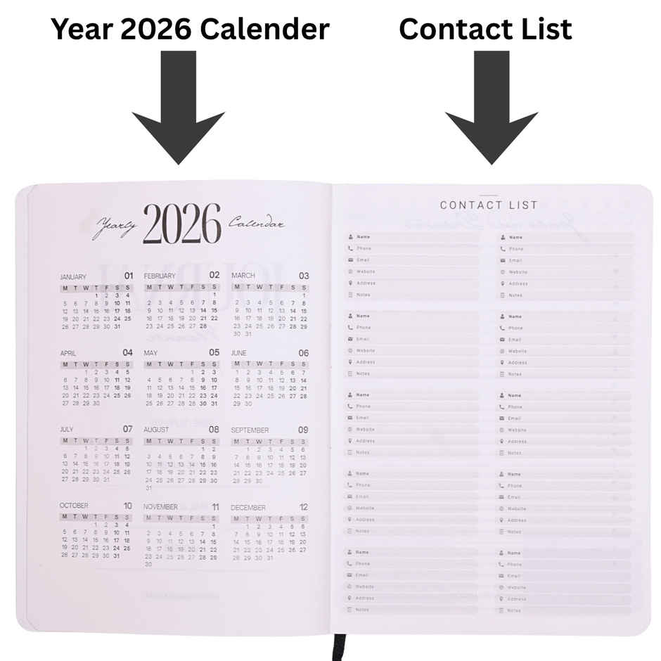 DRAWGUUD A5 Journal Leatherite Notebook, Hardback 100 GSM 256 Pages Lined | Grey | 14.5 x 21.3 cm