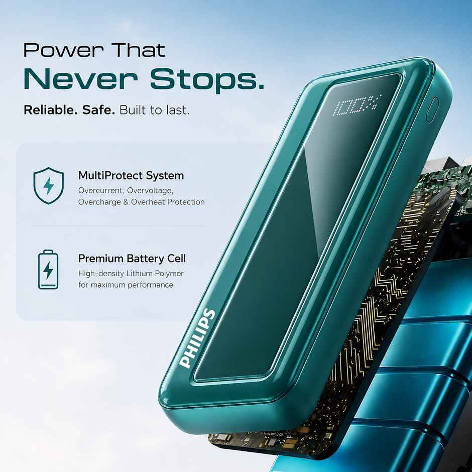 Philips DLP1711NC/94 10000mAh 22.5W Max Fast Charging Power Bank with Digital LED Display