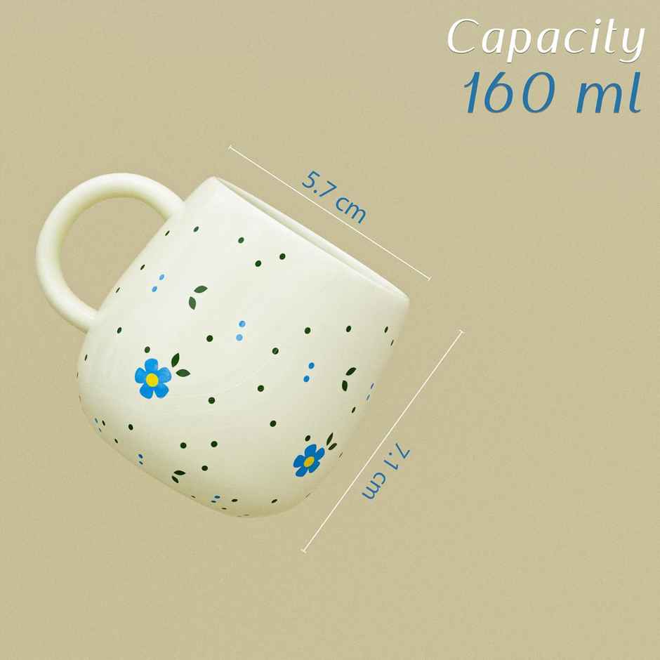 The Earth Store Ceramic Ovule Flower Tea Cup | 160 ml Microwave Safe Coffee Cups