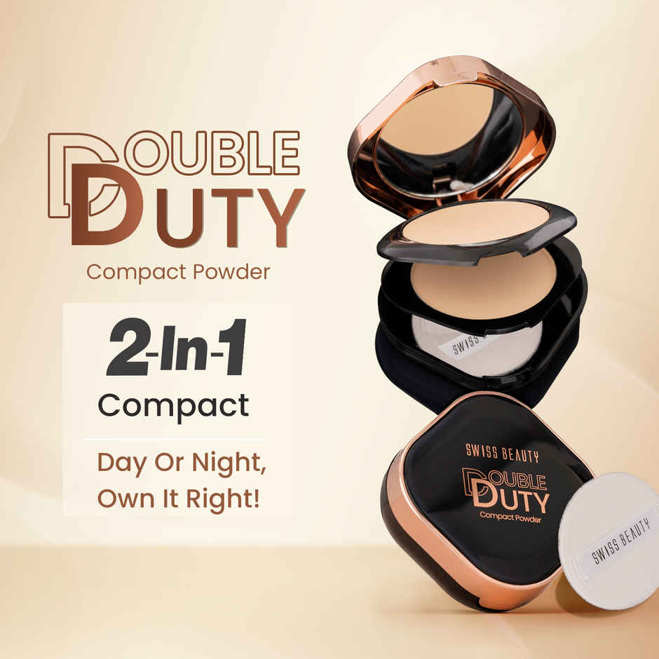 Swiss Beauty Double Duty Compact Powder - 02 Vanilla Sand & Vanilla Glow