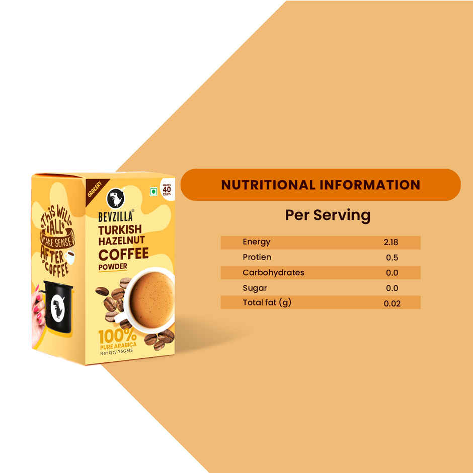 Bevzilla Turkish Hazelnut Coffee Powder