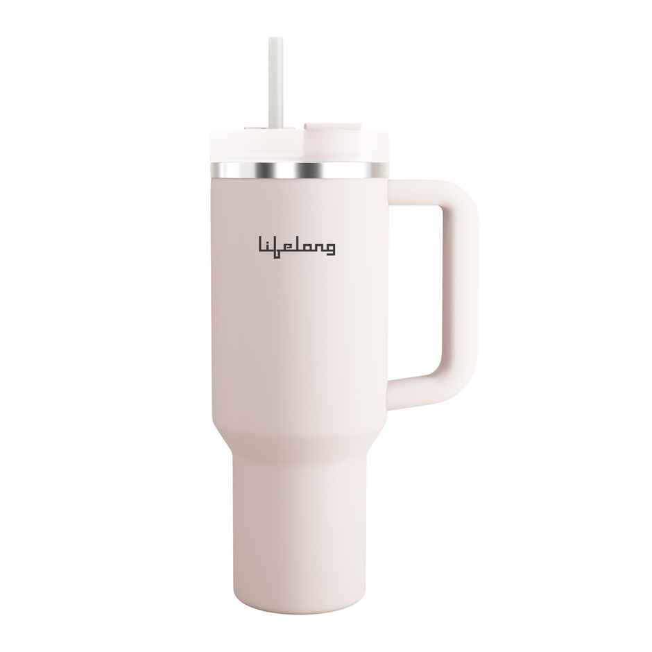 Lifelong Double Walled Vacuum Insulated Tumbler with Handle 1200 ml-Rose Quartz