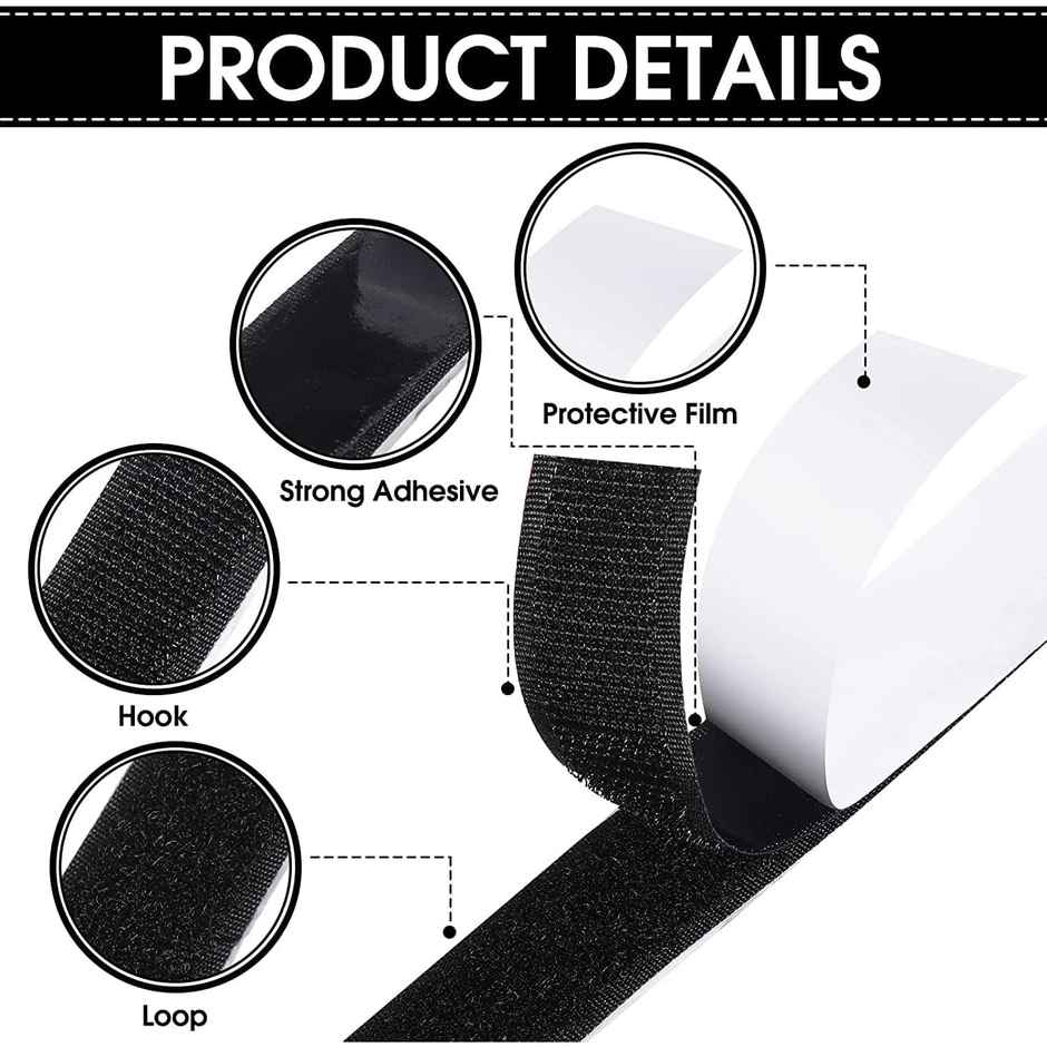 DALUCI Self-Adhesive Hook and Loop Tape | Multipurpose Velcro Tape for Wall Hanging - 5 m