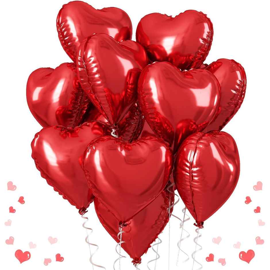 Heart Foil Balloons | Set Of 10 | Let's Vybe