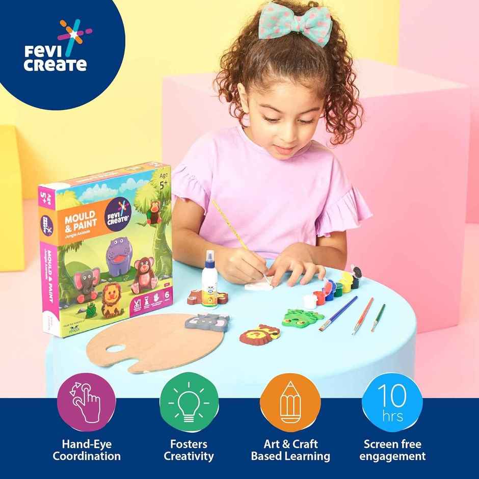 Fevicreate DIY Mould & Paint Jungle Animals | Birthday Return Gifts for Kids