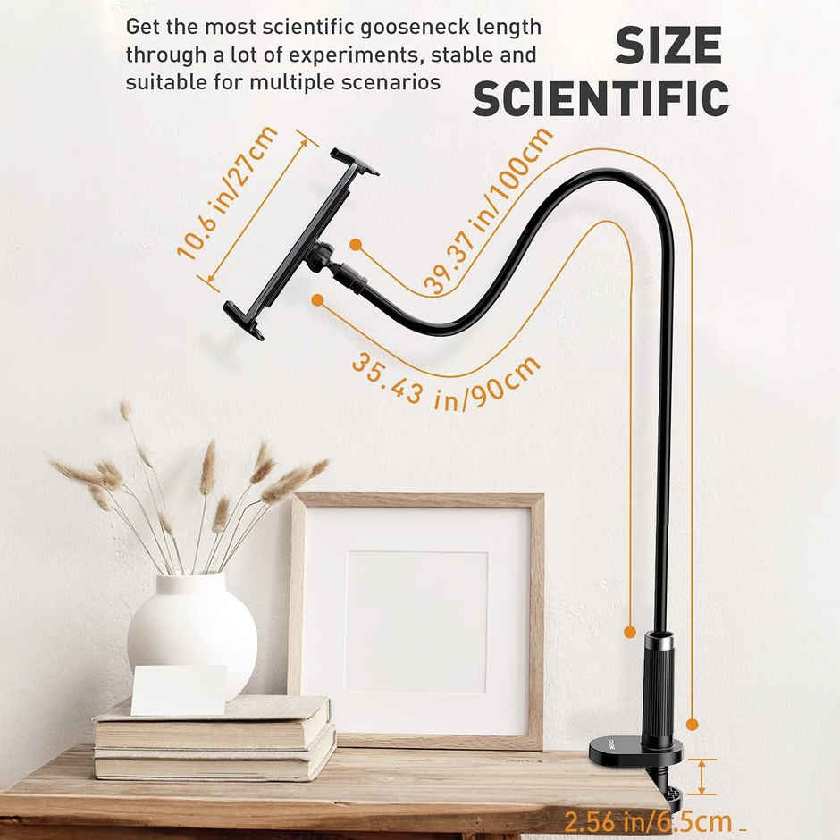 Sounce 360 Adjustable Mobile Phone Holder | Flexible Gooseneck Clamp | Black