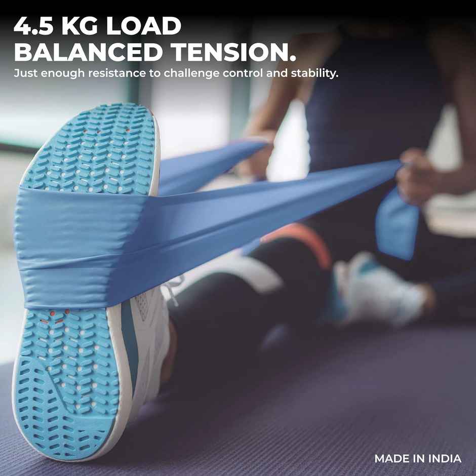 Nivia stretch band, medium resistance bands for workout, 4.5 kg resistance level - 2 | Blue