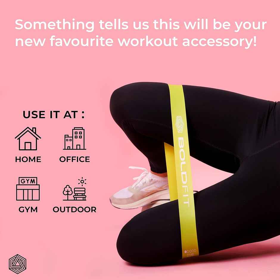 Boldfit Resistance Bands Mini Loop Hip Band Toning Exercise Band Latex Thera Set Of 3 Light