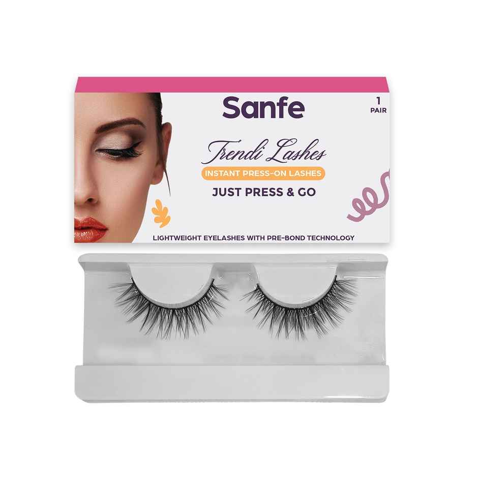 Sanfe Instant Press On Lashes Long Lasting Natural Look No Glue Required P12 1 Pair