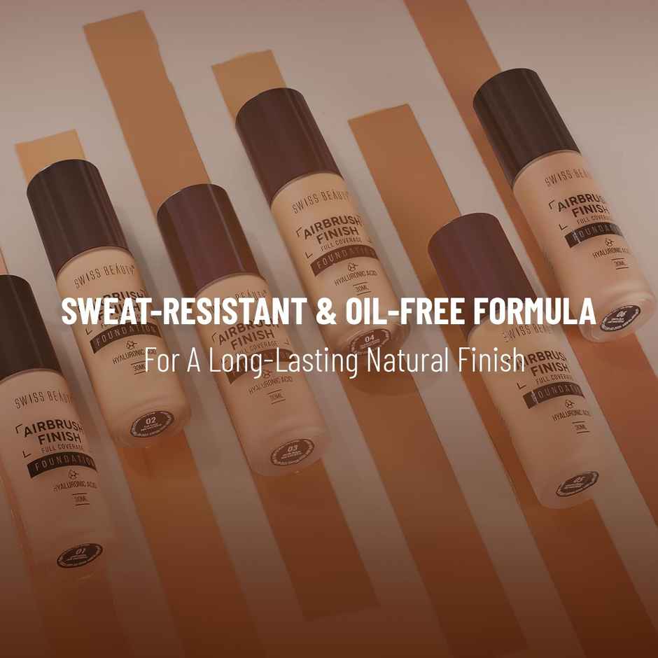 Swiss Beauty Airbrush Finish Full Coverage Foundation - Nude Beige